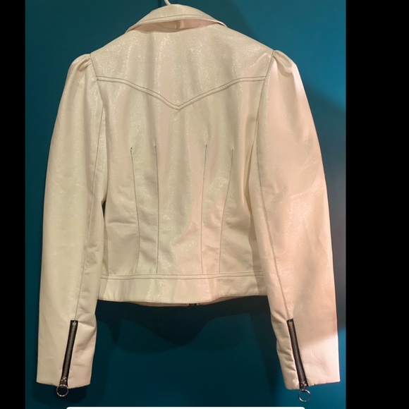 Urban Outfitters cream shiny jacket. Size M. - Picture 2 of 4